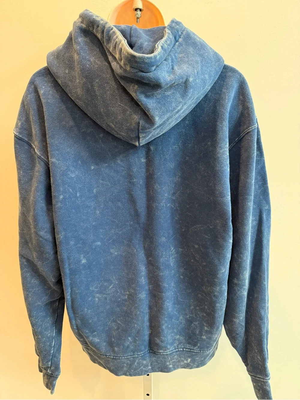 Jordan Essentials Fleece Blue Vintage-Wash Pullover Hoodie Jumpman Patch Size S